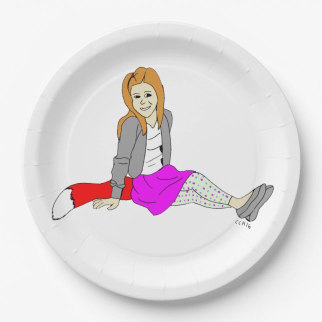 Prato De Papel garota foxy (Frente)