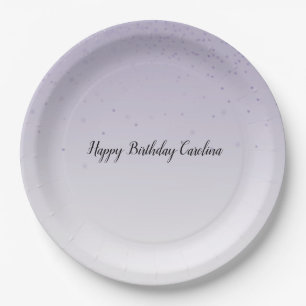 Prato De Papel Garota Lilac Roxo Confetti Glam Ombre