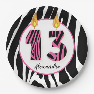 Prato De Papel Garota Zebra de 13 anos de idade - Dia da Trendênc