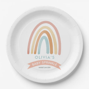 Prato De Papel Garotas Rosa Boho Arco-Íris Cute Bebê Esprinkle