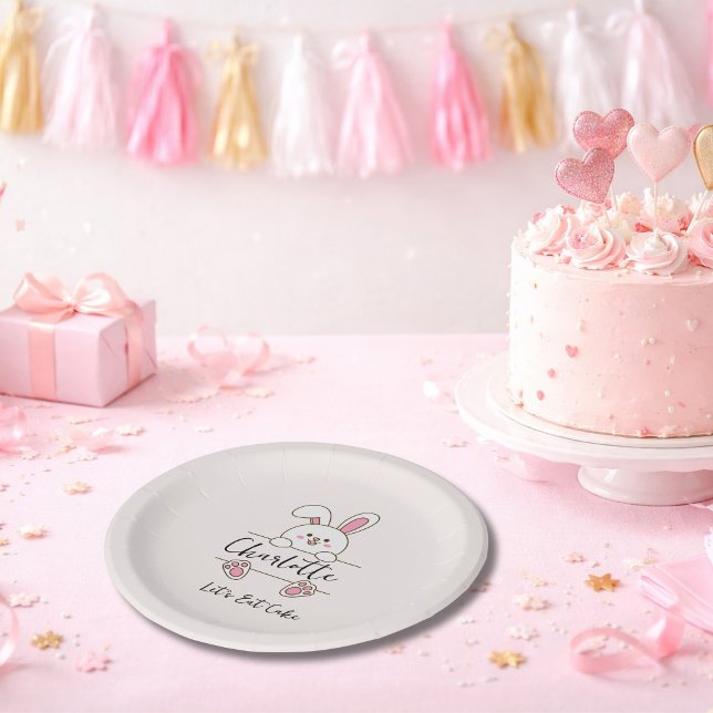Prato De Papel Garotinha Fofa de Rosa - Comilona de Bolo de Anive (Criador carregado)