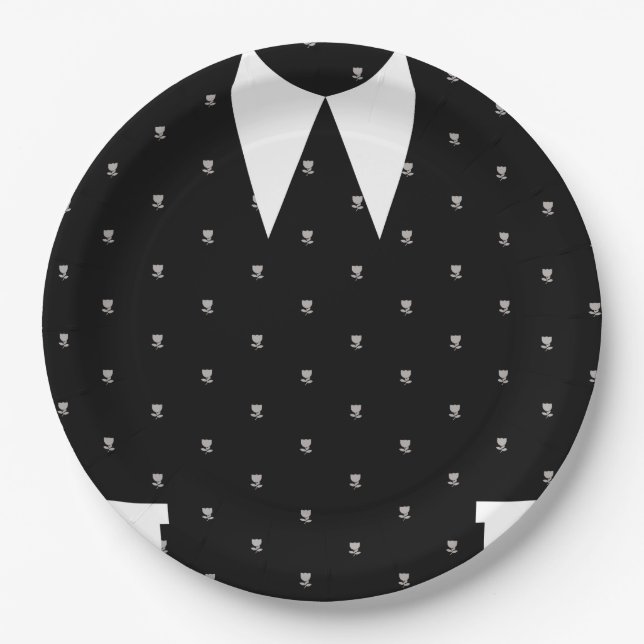 Prato De Papel Garotinha gótica de vestido preto Aniversário (Frente)