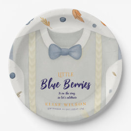 Prato De Papel Garoto chá de fraldas de outono, macacão invita