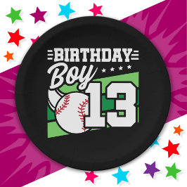 Prato De Papel Garoto de aniversário de 13 anos de festa de beise