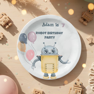 Prato De Papel Garotos de Festa de aniversário robótica