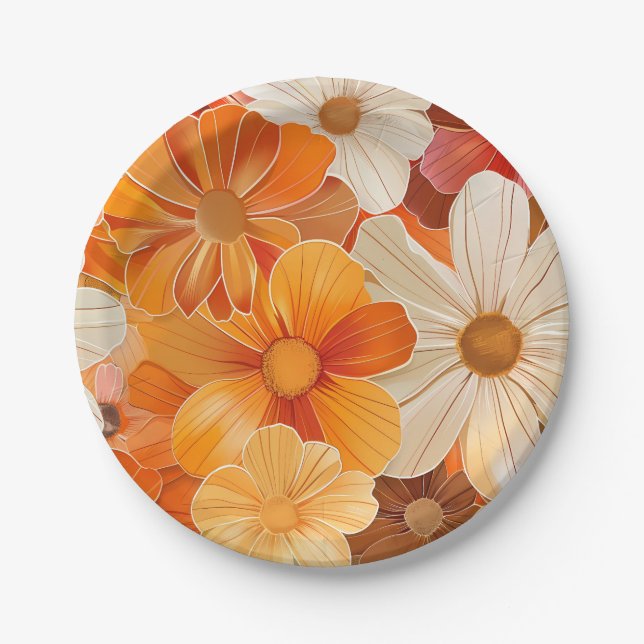 Prato De Papel Gartenparty Retro 1970er Stil (Frente)