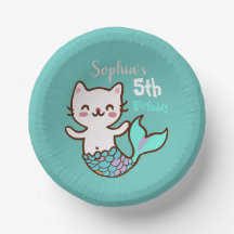 Gata Sereia Menina Festa Aniversário Meowmaid Purr