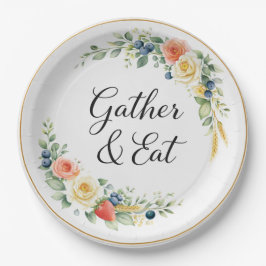 Prato De Papel Gather & Eat Elegant Floral Dinner Plate