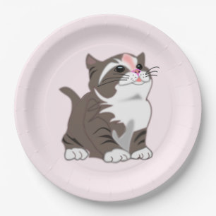 Prato De Papel Gatinho Bonito