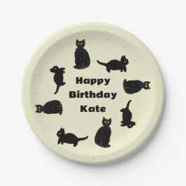Prato De Papel Gatinho de Gatos Pretos Cachorros Personalizados