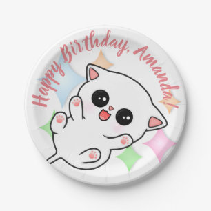 Prato De Papel Gatinho do tempo de borracha