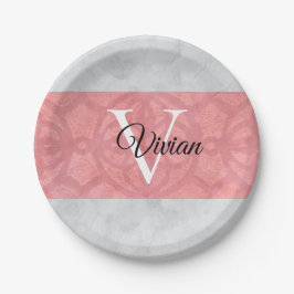 Prato De Papel Gatique Cor De Água, Rosa, E Cinzas, De Cor Rosa, 