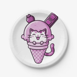 Prato De Papel Gato a Rosa Cone