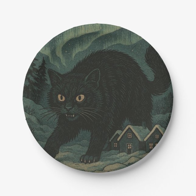 Prato De Papel Gato de Natal islandês Yule (Frente)