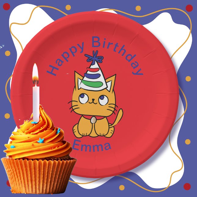 Prato De Papel Gato divertido (Criador carregado)