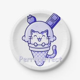 Prato De Papel Gato em Cone - Azul Perfeito