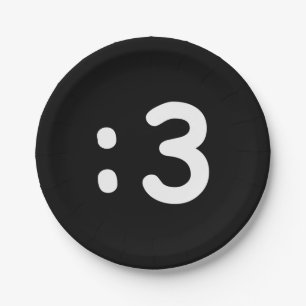 Prato De Papel Gato Face Emoticon: 3