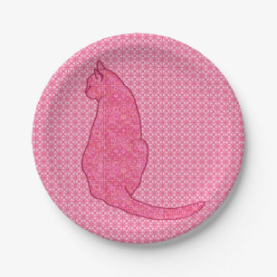 Prato De Papel Gato Japonês - Fúchsia Pink Batik