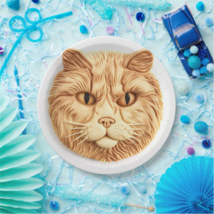Prato De Papel Gato Maine Coon Inspirado em 3D