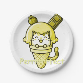 Prato De Papel Gato no amarelo perfeito de Cone