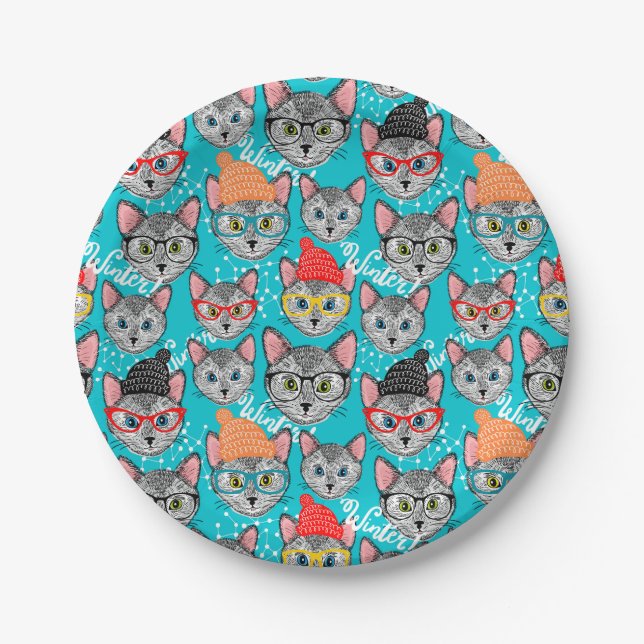 Prato De Papel Gato no chapéu (Frente)