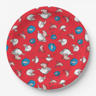 Prato De Papel Gato no Chapéu   O Peixe Padrão Vermelho