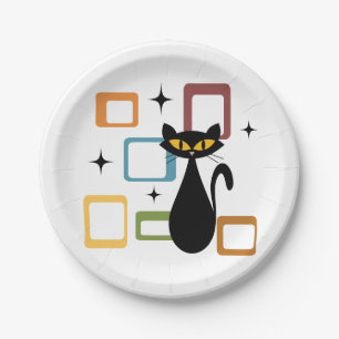 Prato De Papel gato preto meio século