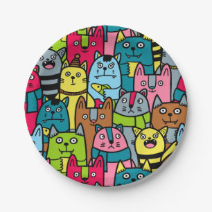 Prato De Papel Gatos e gatinhos