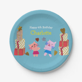 Prato De Papel Gatos em Cute e Apresenta Festa de Aniversário de