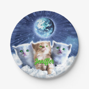 Prato De Papel Gatos na nuvem