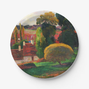 Prato De Papel Gauguin Uma Fazenda na Bretanha Arte de Paisagem V