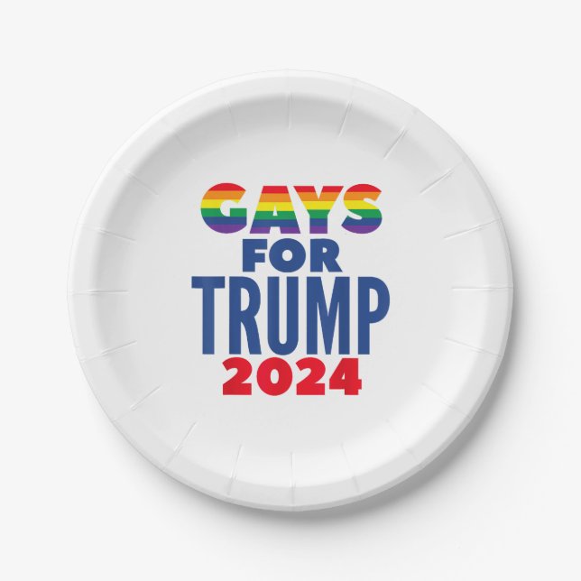 Prato De Papel Gay Para A Eleição De Trump 2024 (Frente)
