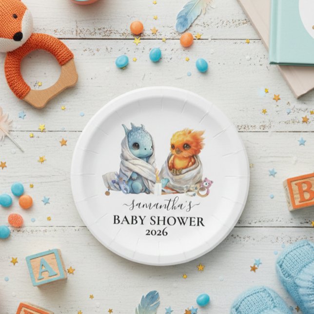 Prato De Papel Gêmeos Fênix Dragão Fantasia Mágica  (Criador carregado)