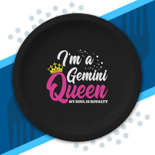 Prato De Papel Gemini Birthday Queen Astrology Zodiac maio