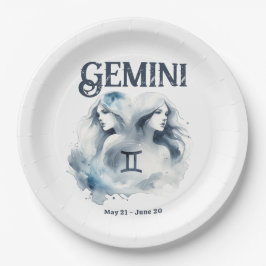 Prato De Papel Gemini gêmeos Zodiac Themed Festa de aniversário