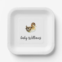 Gender Neutral Duck Baby Shower Plate