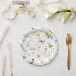 Prato De Papel Gênero Bebê neutro (amarelo)