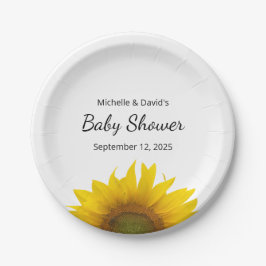 Prato De Papel Gênero girassol moderno Chá de fraldas neutro