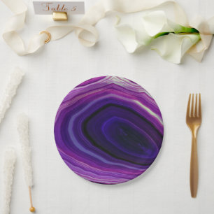 Prato De Papel Geodo Roxo Girado Caído