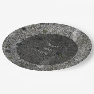 Prato De Papel Geologia Cinza Granite com Moss detalha qualquer t