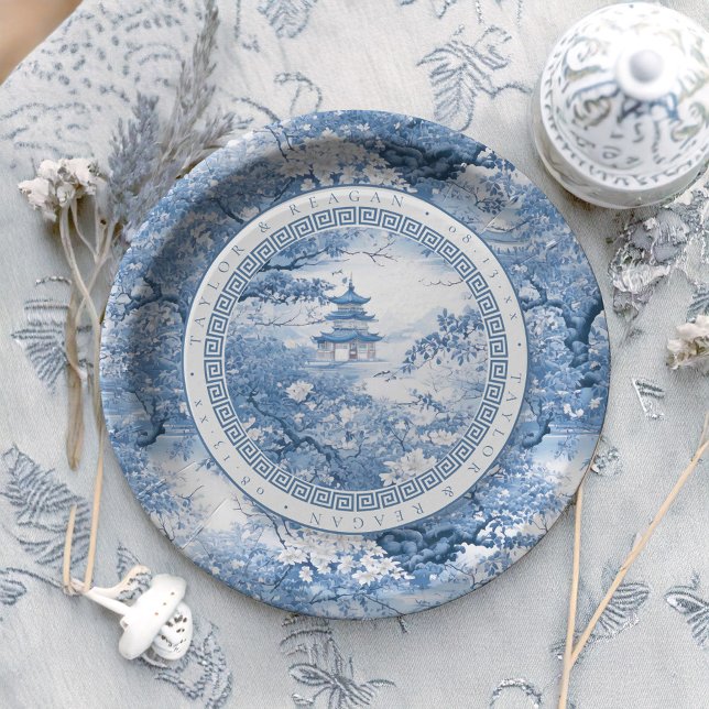 Prato De Papel Geométrico Chinoiserie Pattern Names ID1094 (Criador carregado)