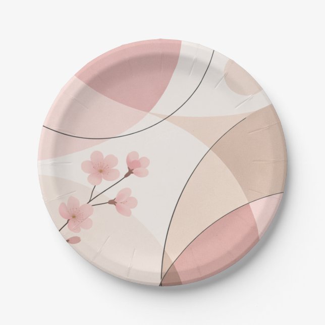 Prato de Papel Geométrico Minimalista Sakura Moder (Frente)