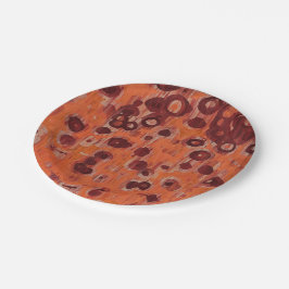 Prato De Papel Geométrico Vermelho e Laranja