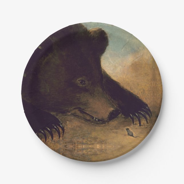 Prato De Papel George Catlin - Urso e Rato Grizzly (Frente)