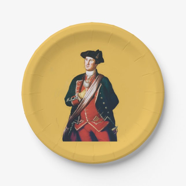 Prato De Papel George Washington General 🎖️ Histórico & Patrióti (Frente)