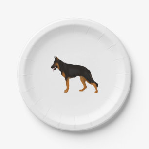 Prato De Papel German shepherd Vermelho Preto