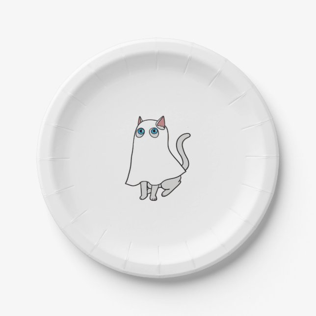 Prato De Papel Ghost Cat Classic T-Shirt_1 (Frente)