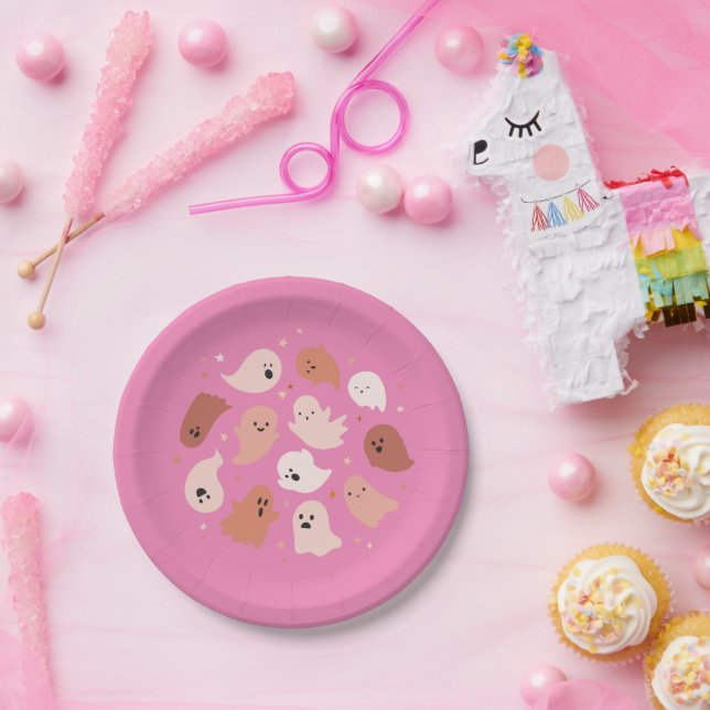 Prato De Papel Ghost Halloween bonito (Festa)