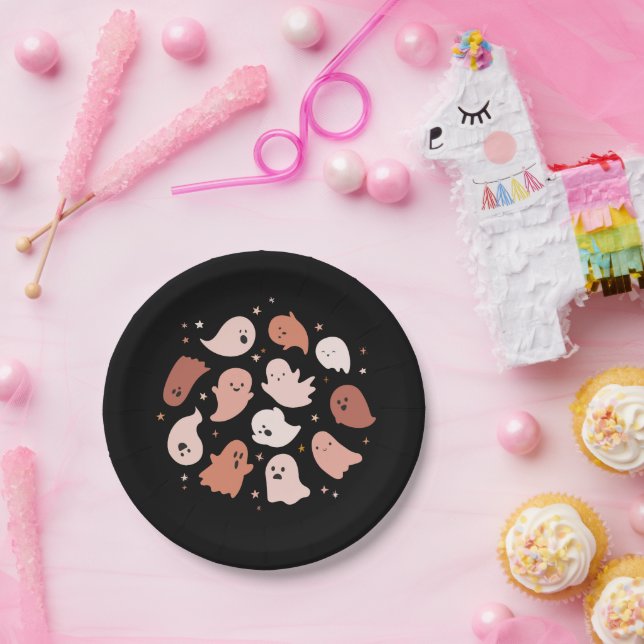 Prato De Papel Ghost Halloween bonito (Festa)