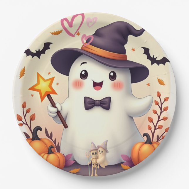 Prato De Papel Ghost Paper Plate - Bruxa (Frente)